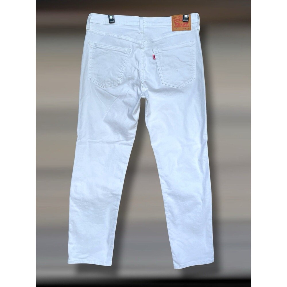 Levi's 541 Athletic Tapered Jeans Men’s W36 L34 White Stretch Denim 5-Pockets - Picture 2 of 9